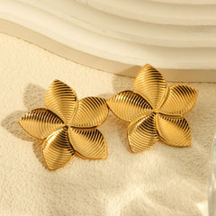 Stainless Steel Ear Studs-08 (Golden)