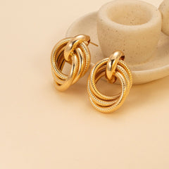 Stainless Steel Ear Studs-18 (Golden)