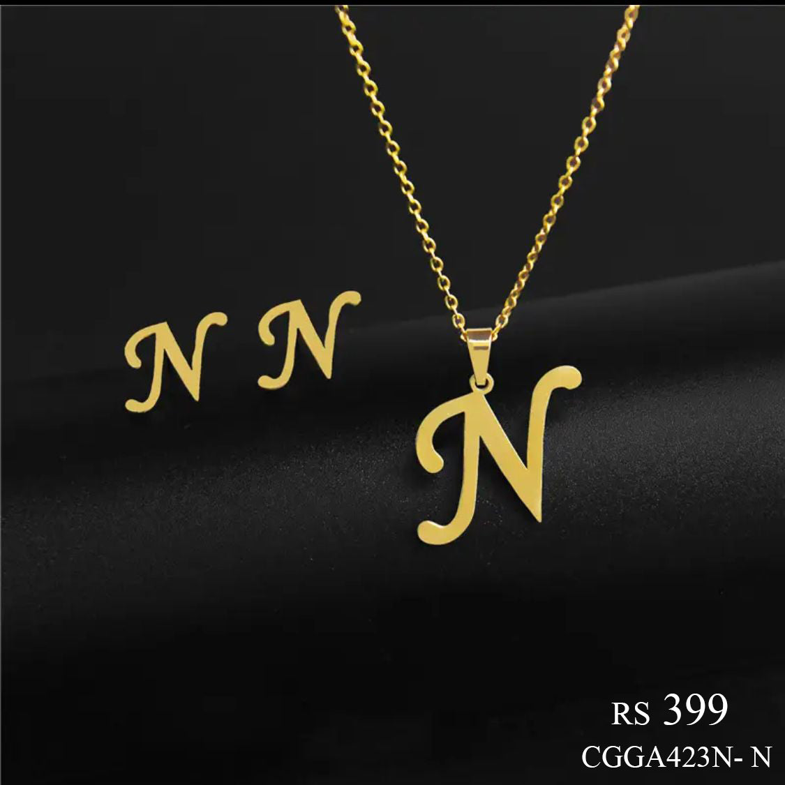 Alphabet Locket Set (N)– Rawayat Jewellery