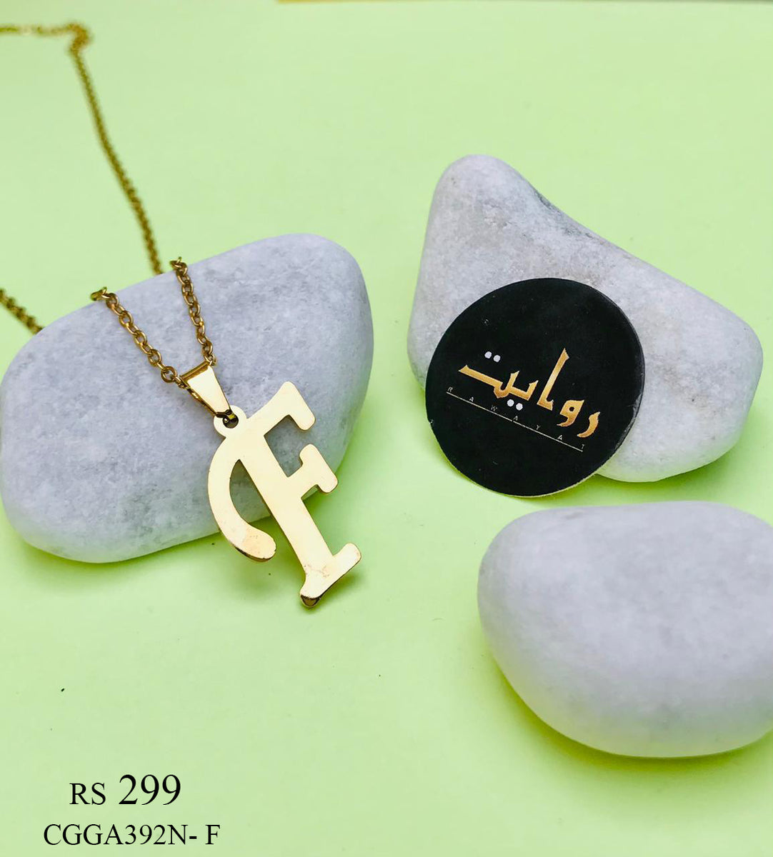 Alphabet Locket Chain (F)β Rawayat Jewellery