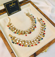 Kundan Anklet-11 (Multi)