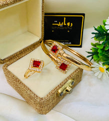 Zircon Kara & Ring-03 (Maroon)