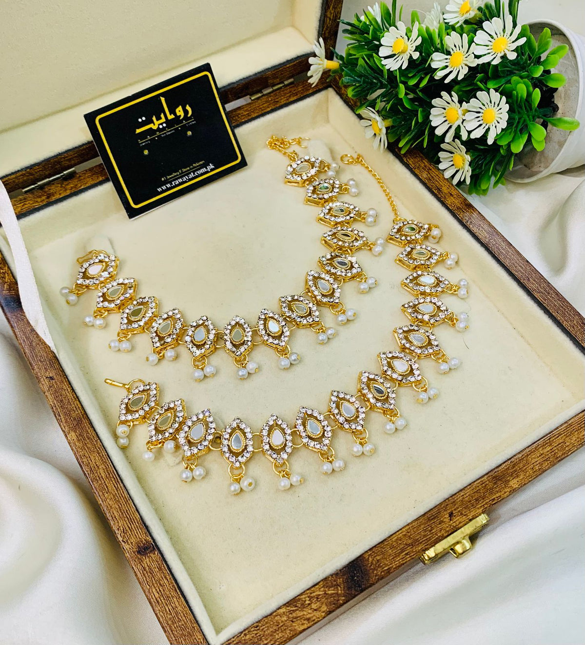 Kundan Anklet-16 (Pearl)