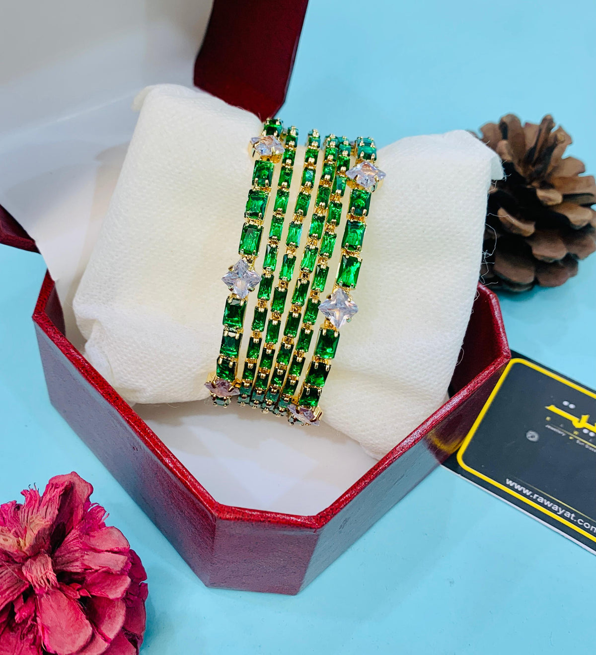 Zircon bangles-22 (Green)