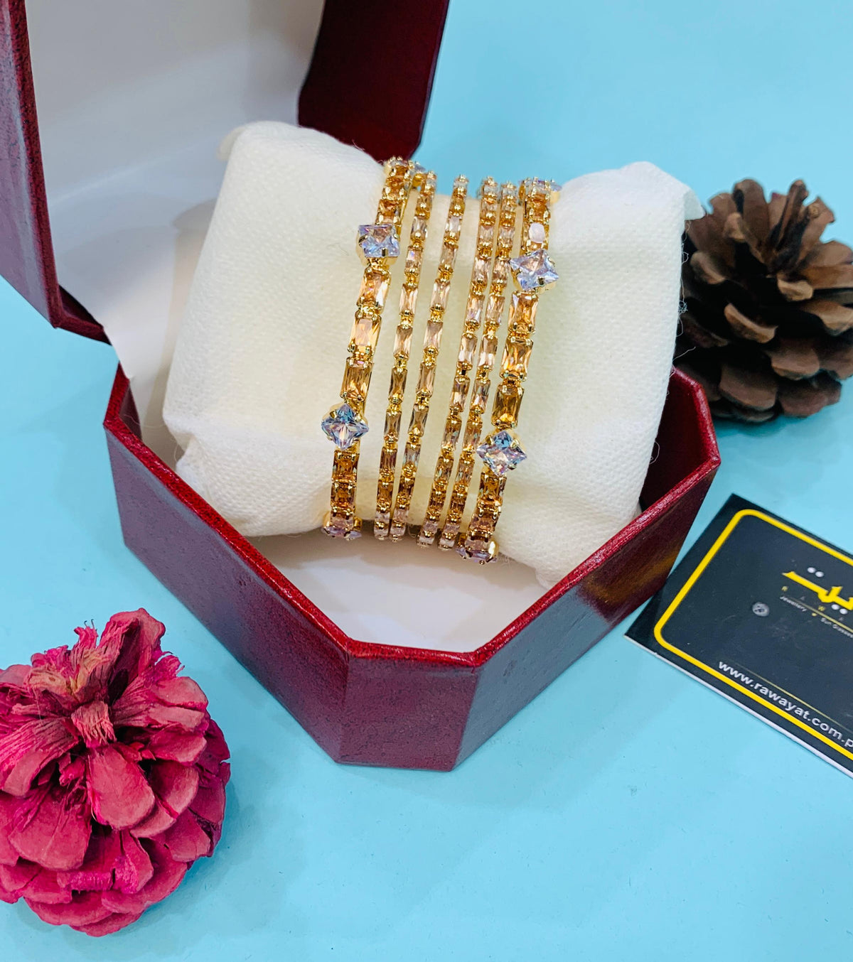 Zircon bangles-22 (Golden)