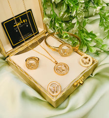 Zircon Locket Set-28 (Golden)