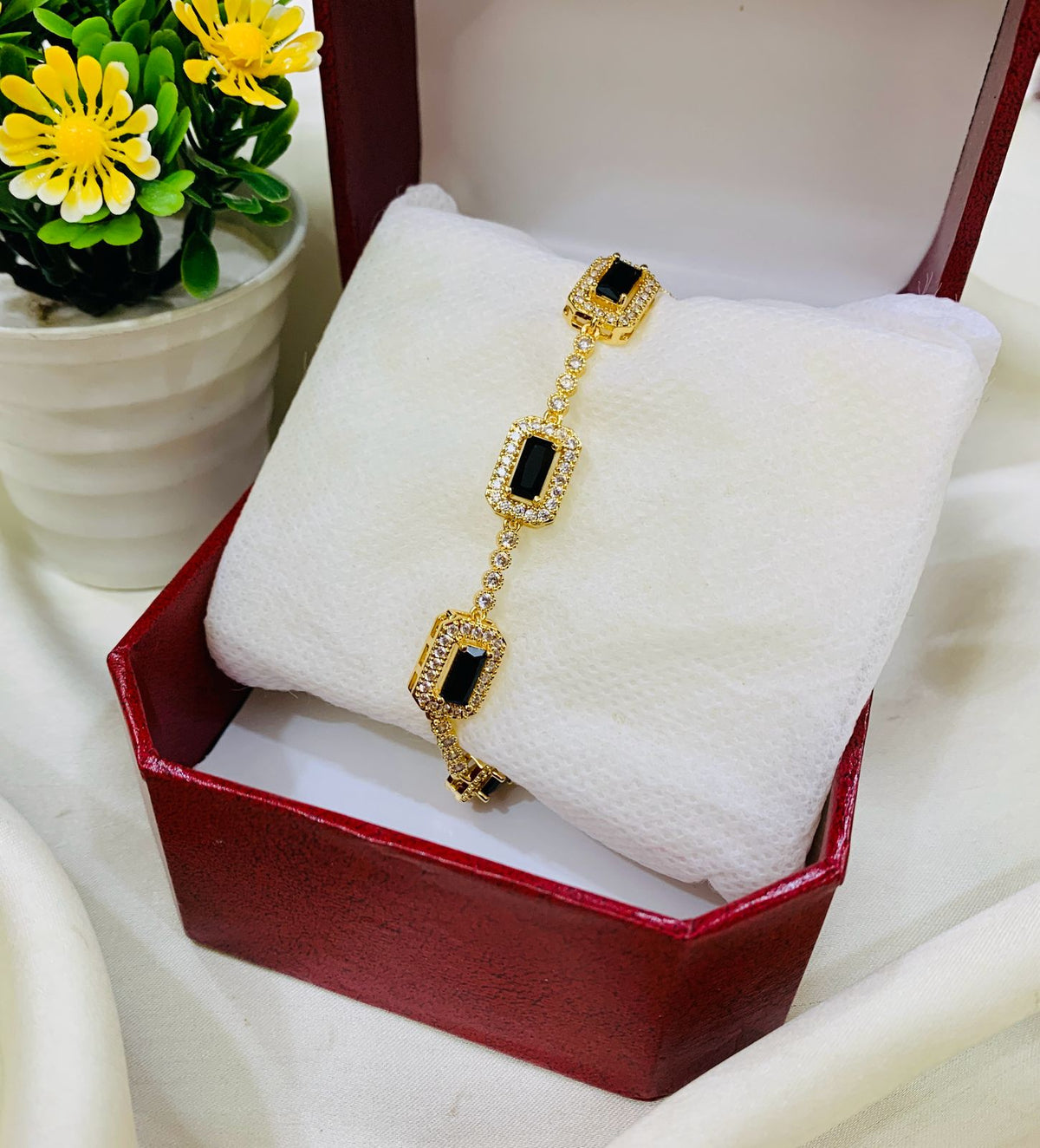 Zircon Bracelet-09 (Black)