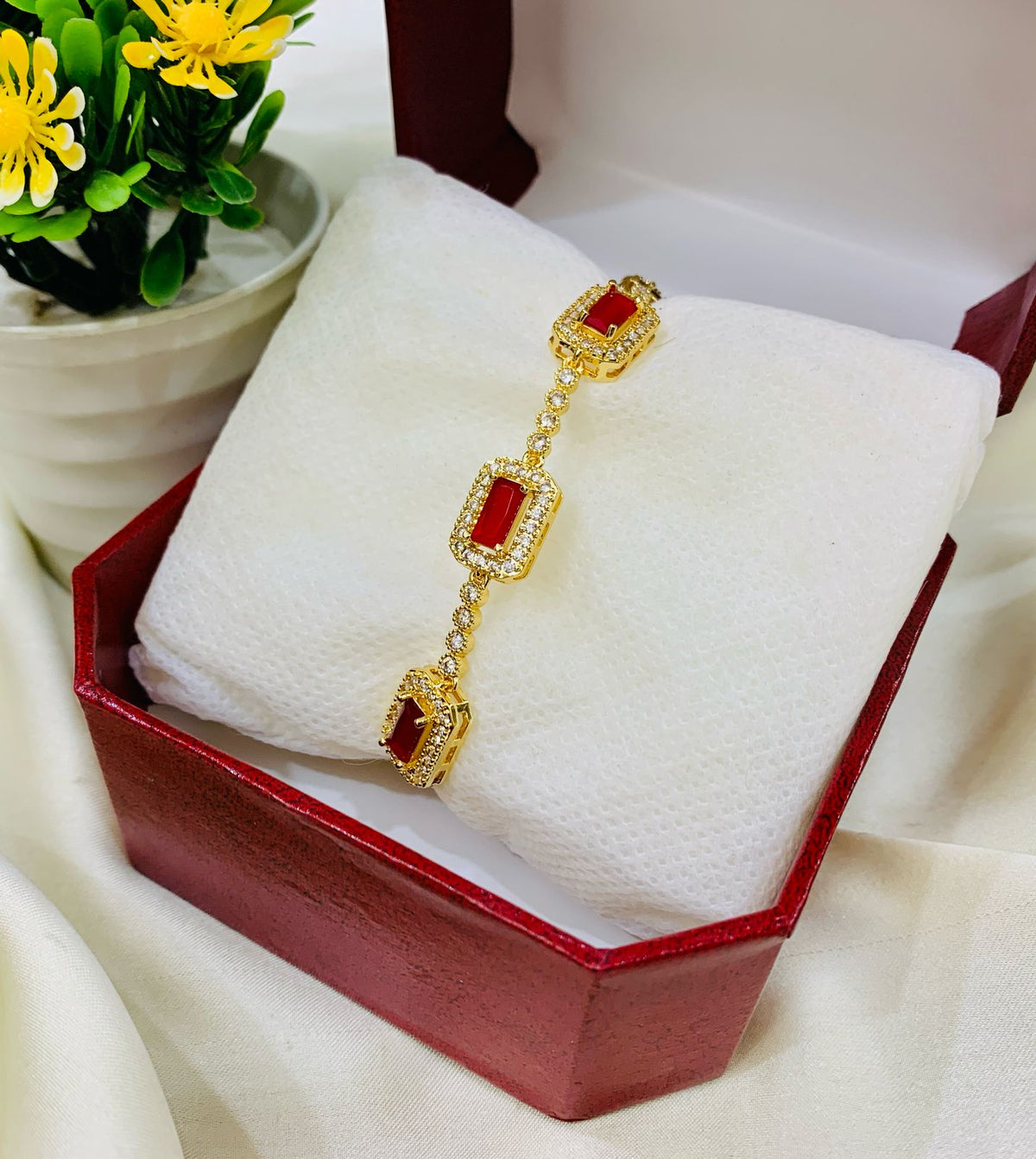 Zircon Bracelet-09 (Maroon)