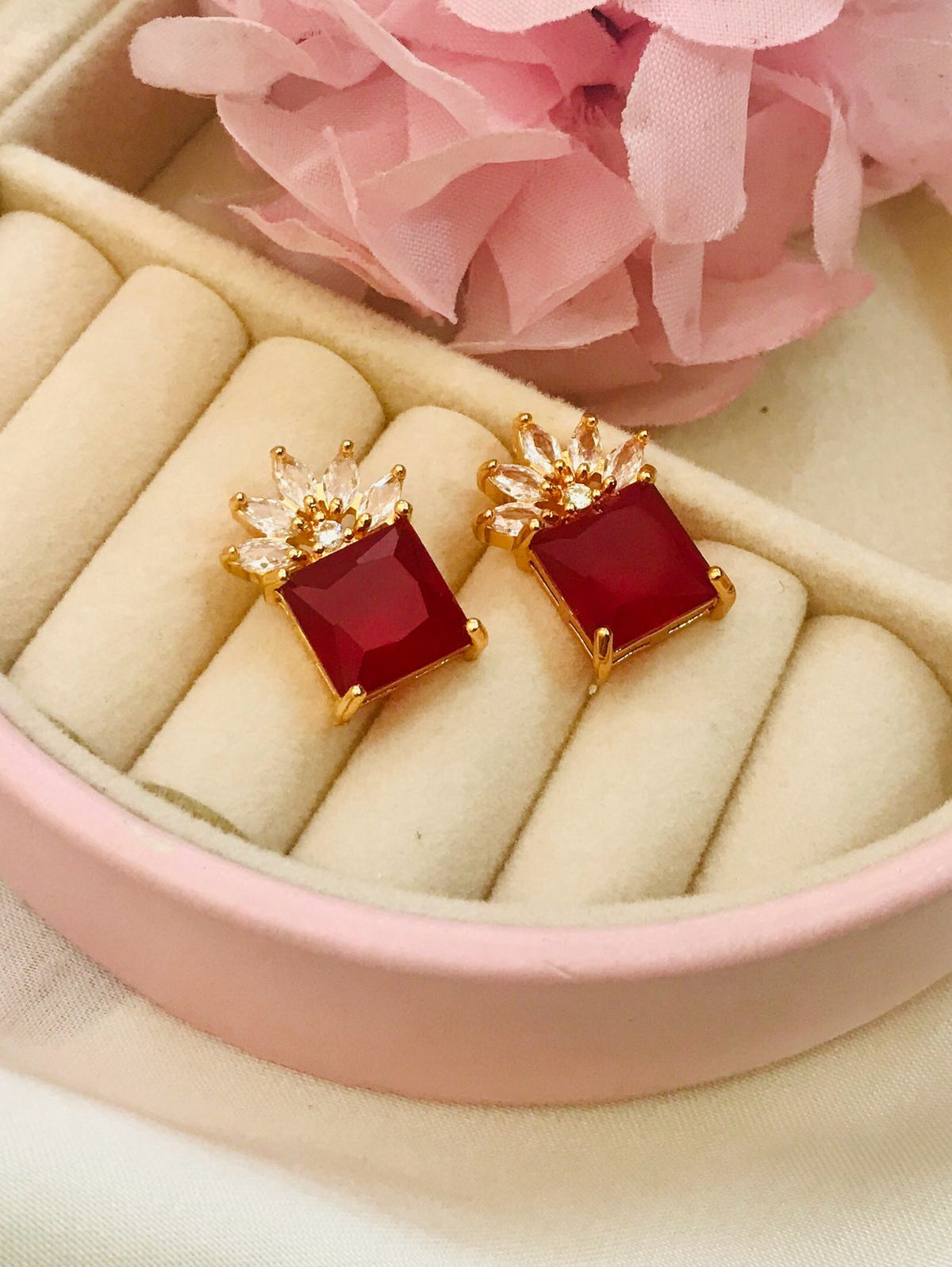 Zircon Studs-75 (Maroon)