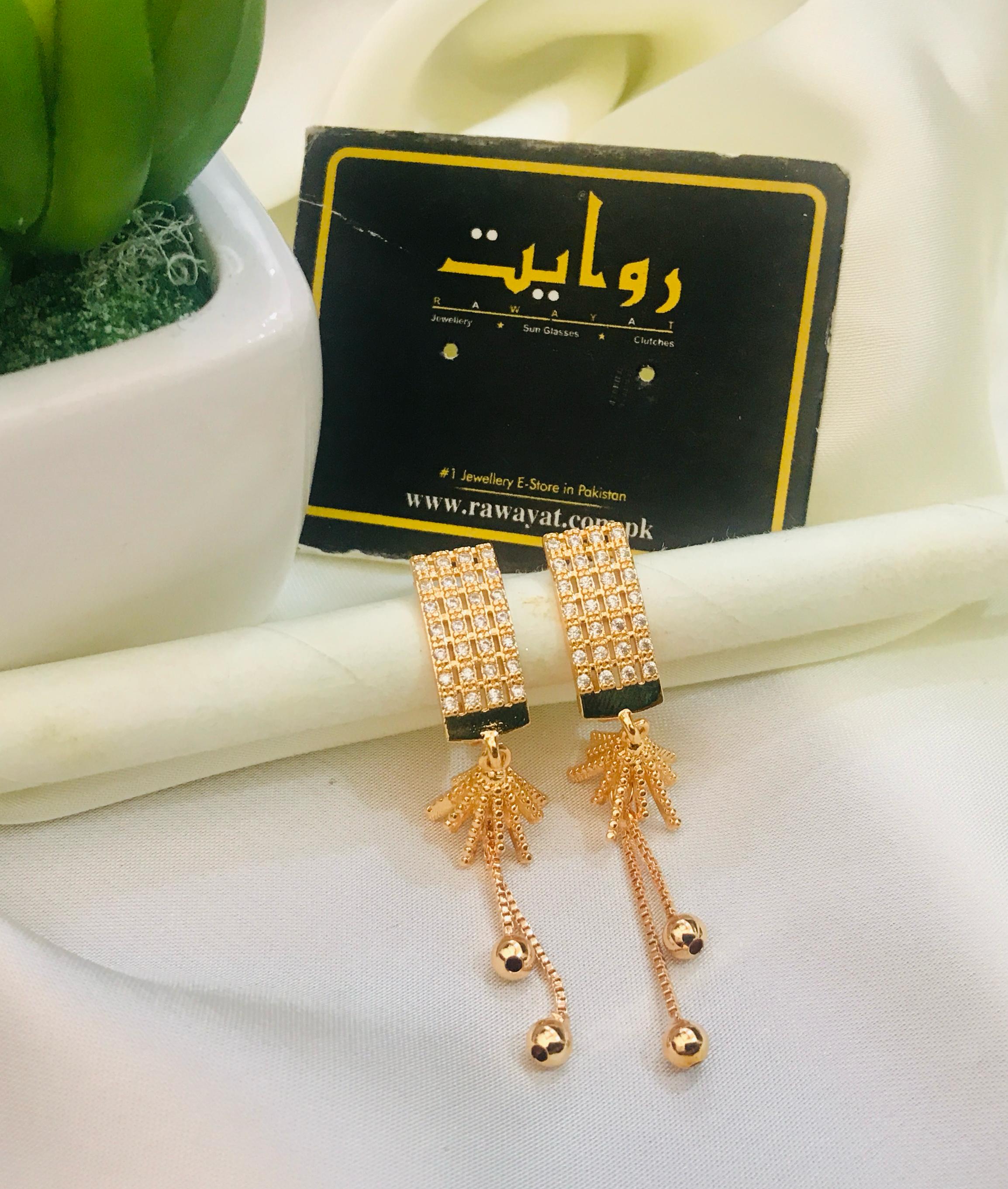 Zircon Earring-109 (Golden)