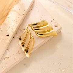 Stainless Steel Ear Studs-02 (Golden)
