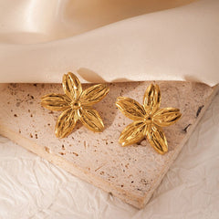 Stainless Steel Ear Studs-05 (Golden)