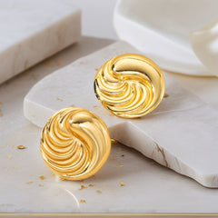 Stainless Steel Ear Studs-10 (Golden)