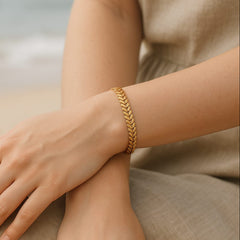 Bracelet-103 (Leaf) (Golden)