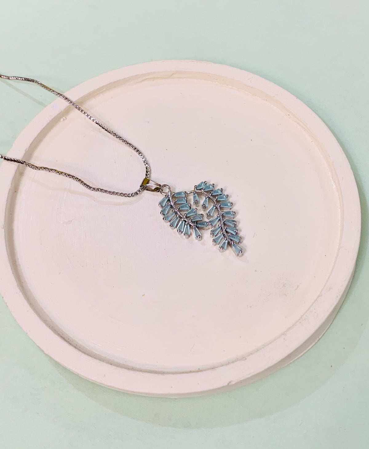 Zircon Pendant-272 (Silver/Mint Green)