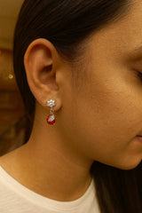 Zircon Earring-114 (Maroon)