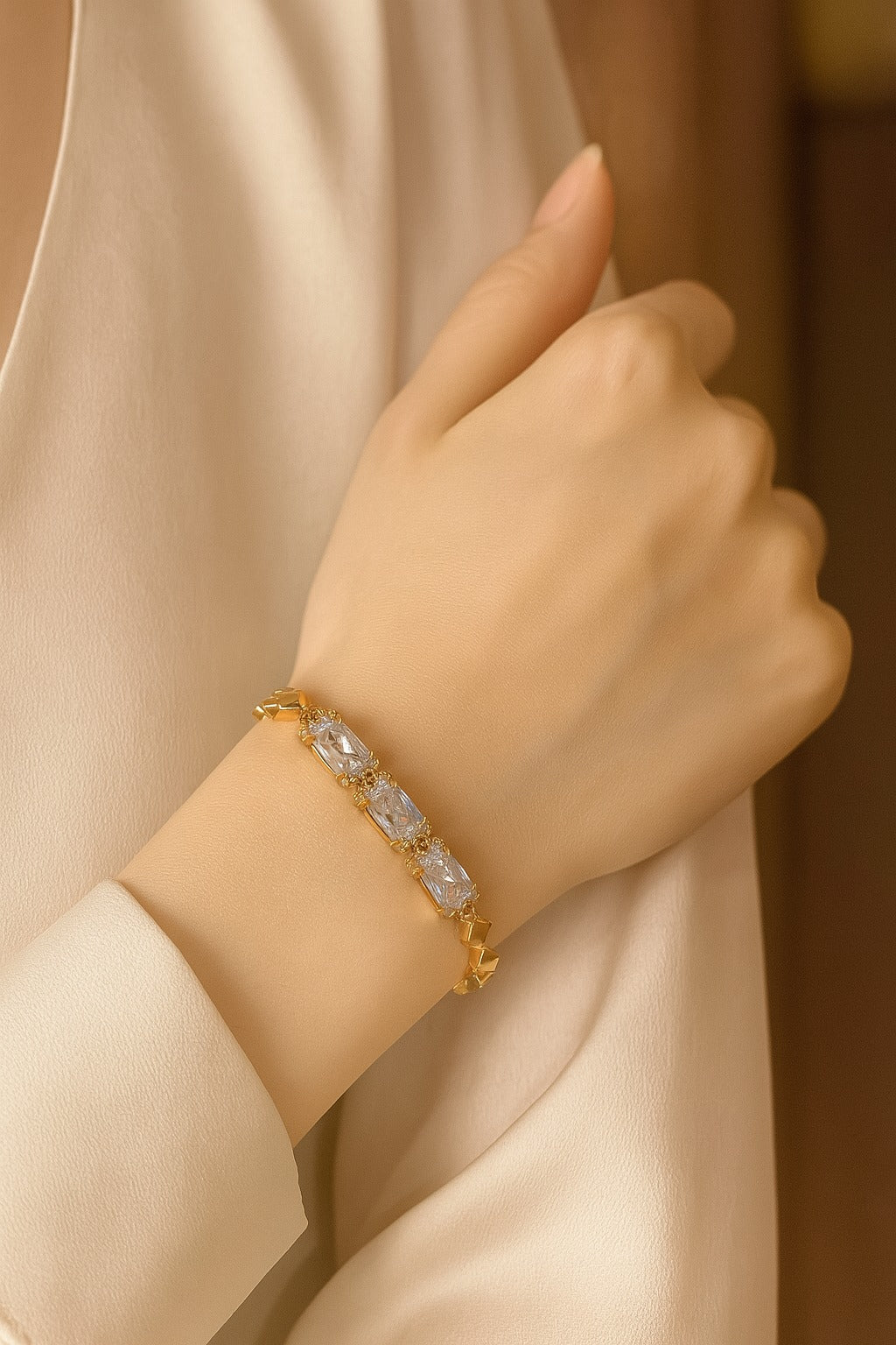 Zircon Bracelet-33 (White)