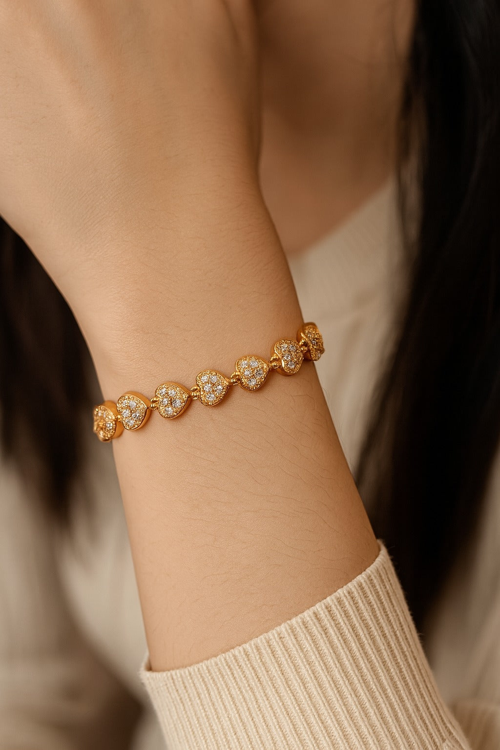 Zircon Bracelet-39 (Golden)