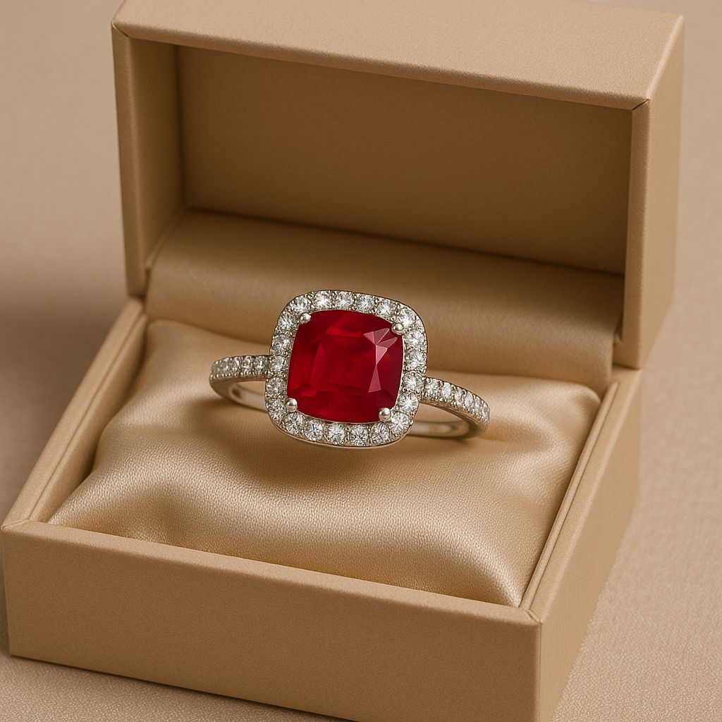 Zircon Ring-123 (Maroon)