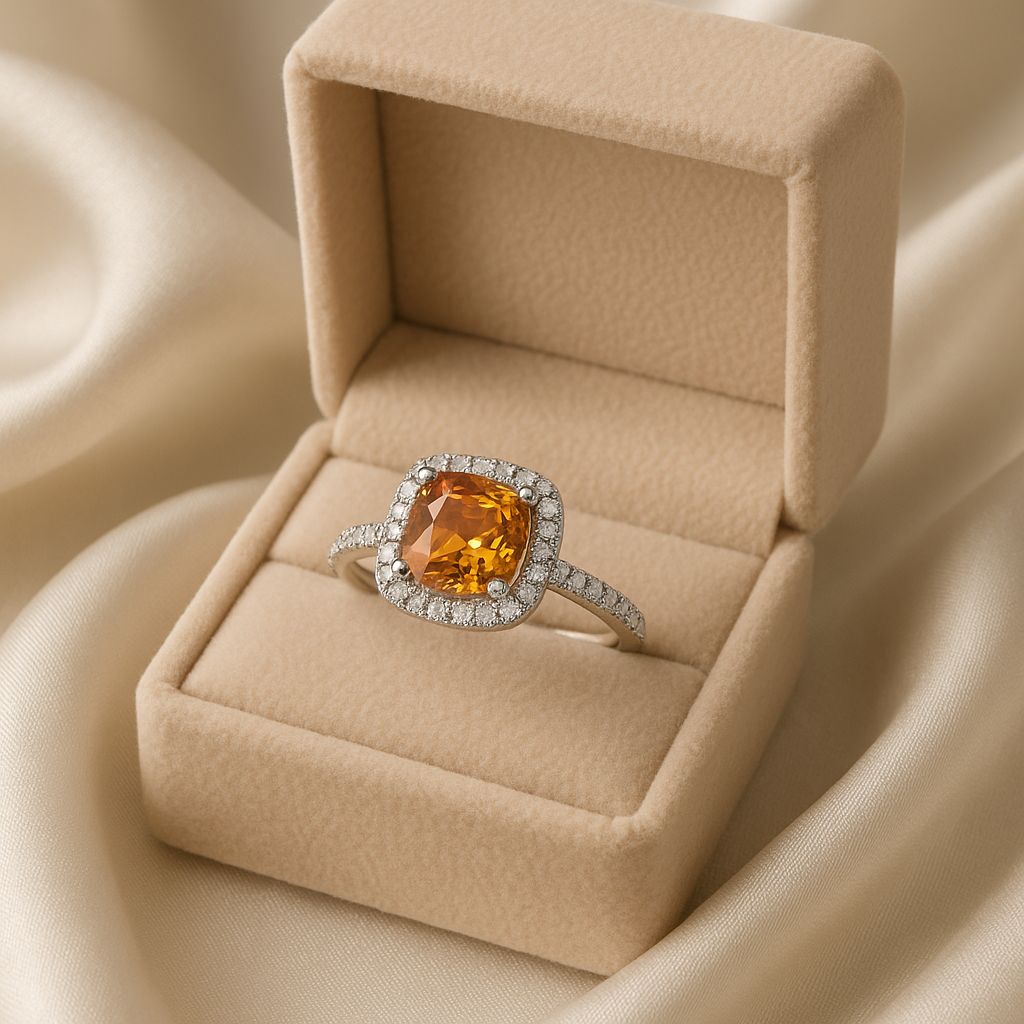 Zircon Ring-123 (Golden)