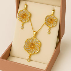 Zircon Locket Set-39 (Golden)