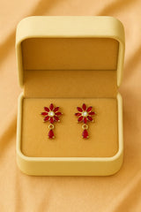 Zircon Earring-129 (Maroon)