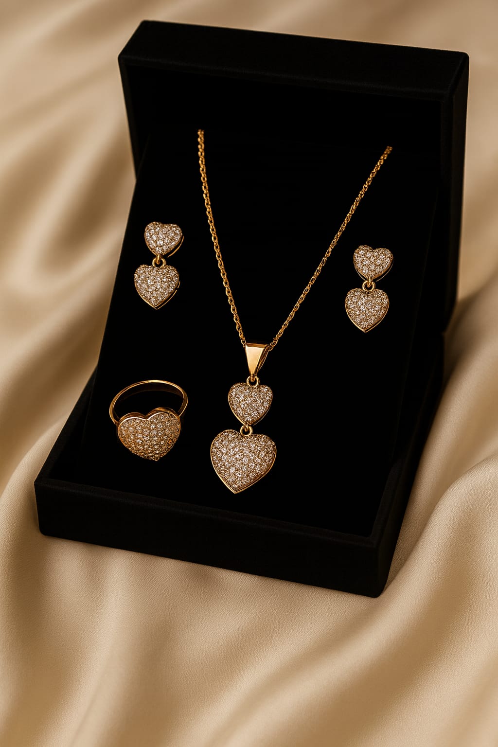 Zircon Locket Set-45 (Golden)