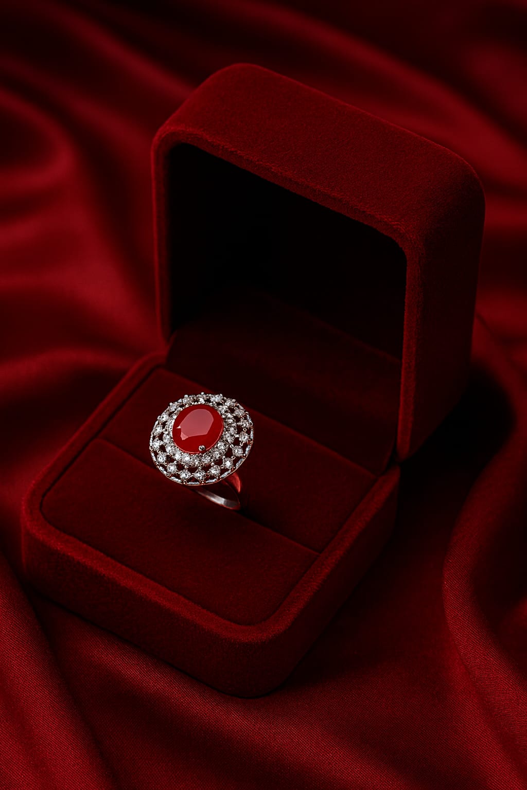 Zircon Ring-146 (Maroon)