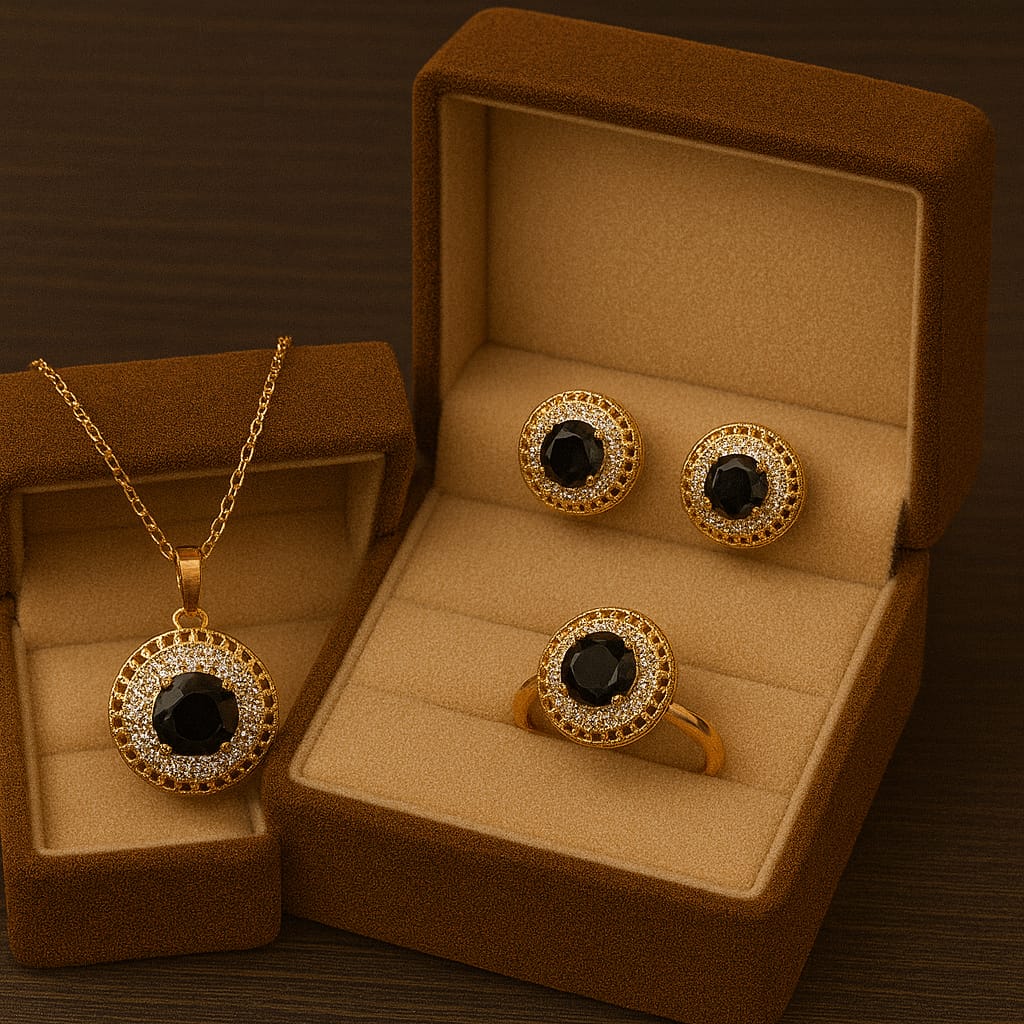 Zircon Locket Set-51 (Black)