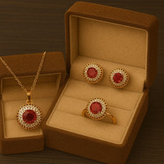Zircon Locket Set-51 (Maroon)