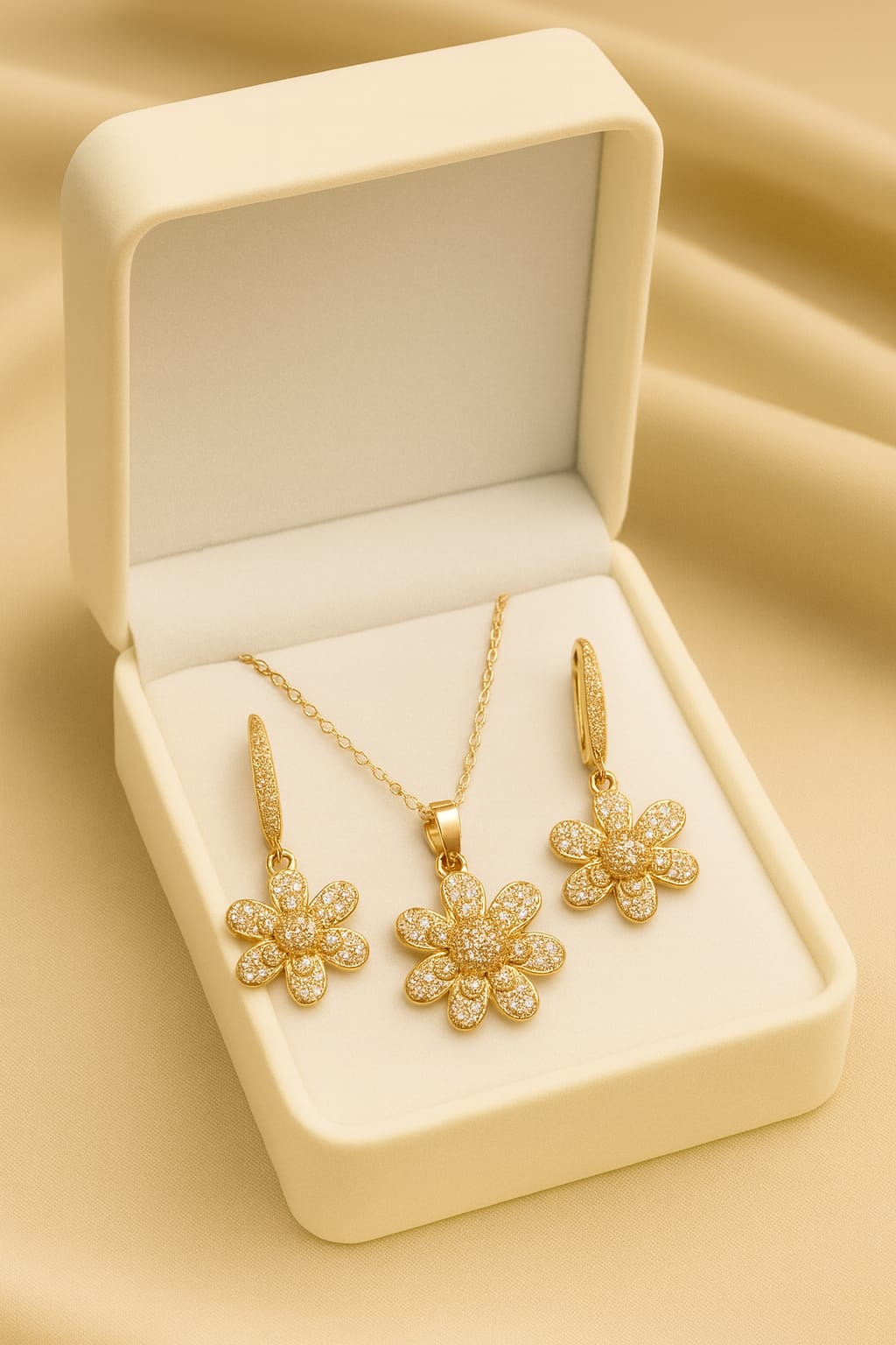 Zircon Locket Set-46 (Golden)