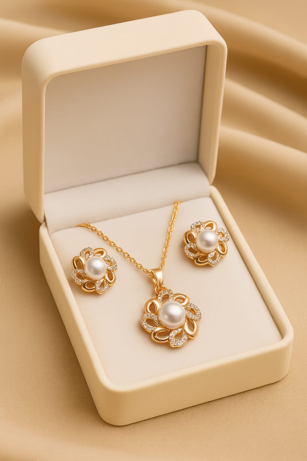 Zircon Locket Set-51 (Golden)