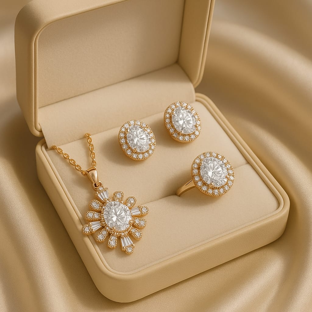 Zircon Locket Set-54 (White)
