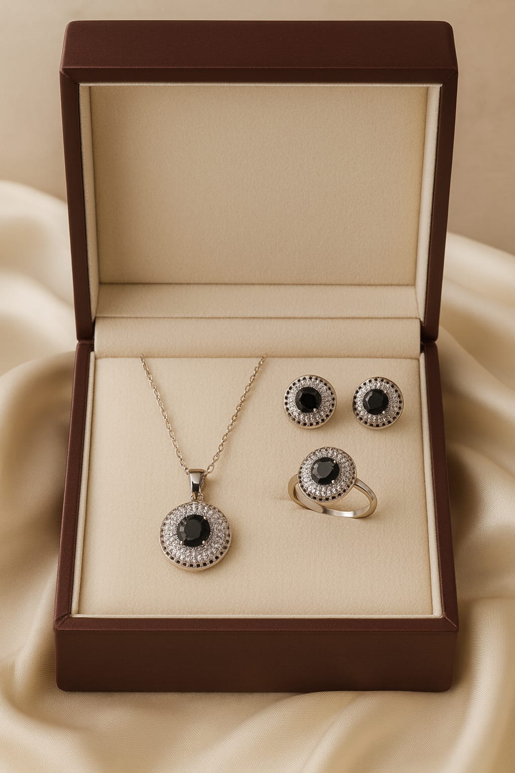 Zircon Locket Set-55 (Black)