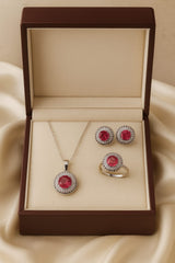 Zircon Locket Set-55 (Maroon)