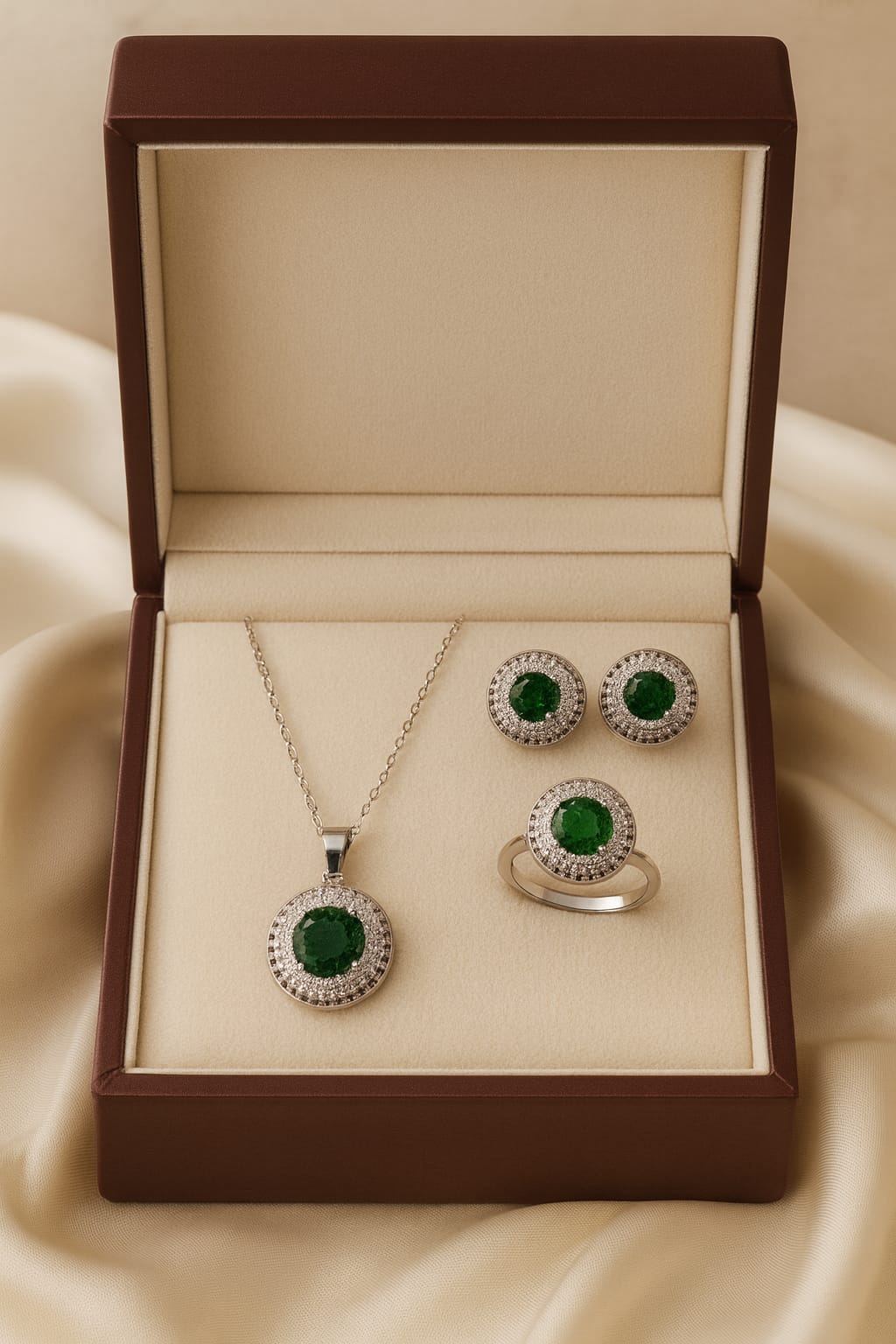 Zircon Locket Set-55 (Green)