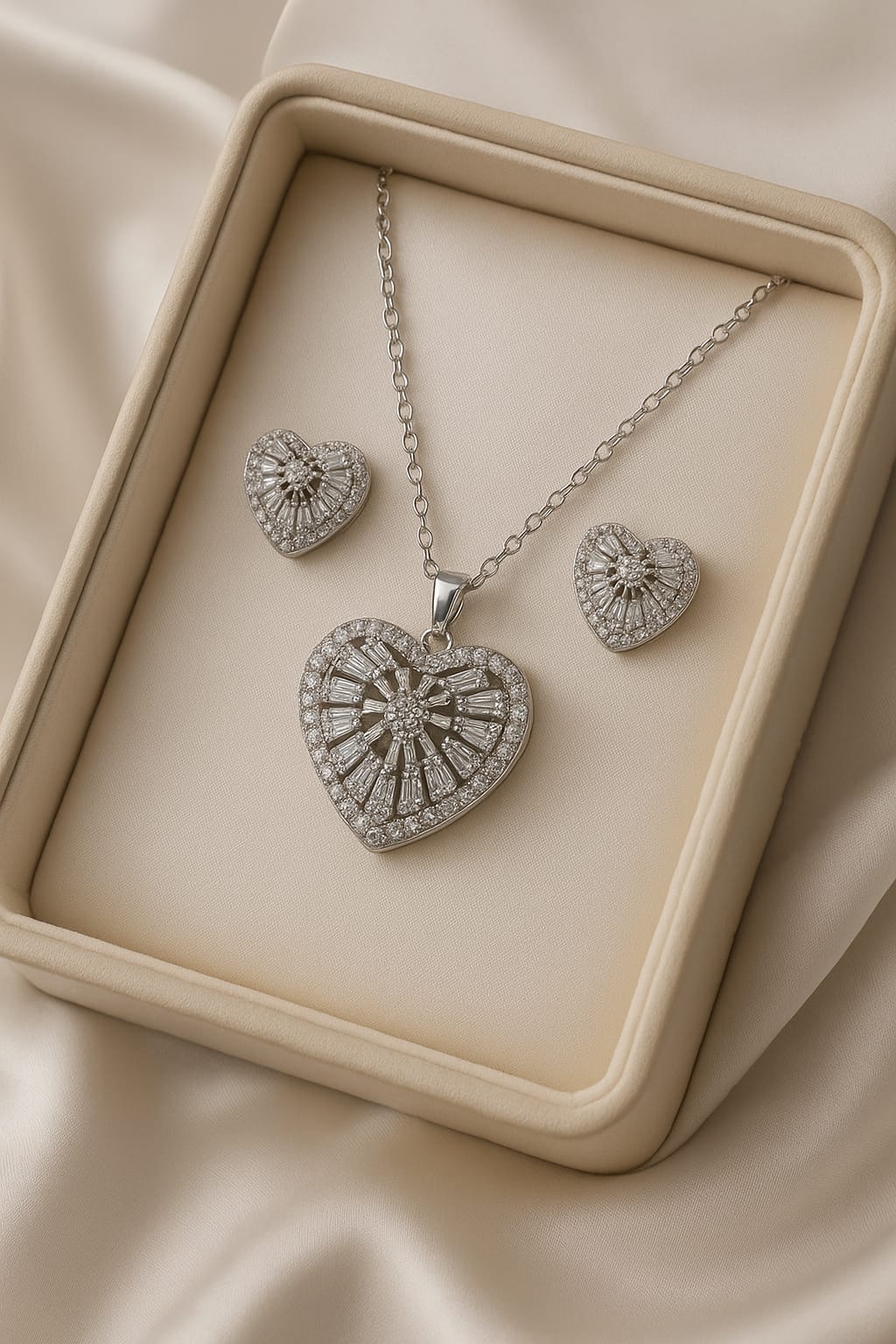 Zircon Locket Set-54 (Silver)