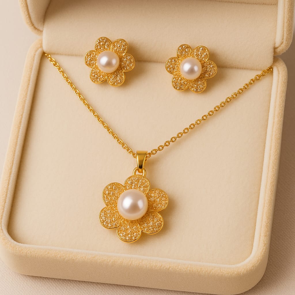 Zircon Locket Set-57 (Golden)