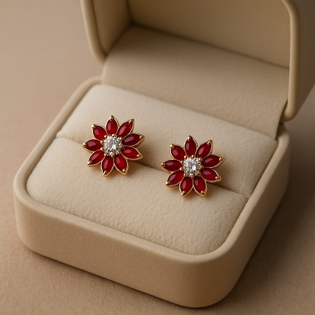 Zircon Fancy Studs-183 (Maroon)