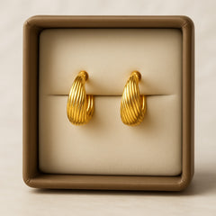 Stainless Steel Hoop Earring-02 (Golden)