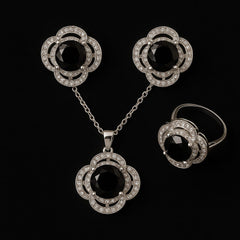 Zircon Locket Set-74 (Black)