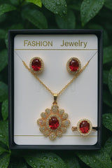 Zircon Locket Set-81 (Maroon)