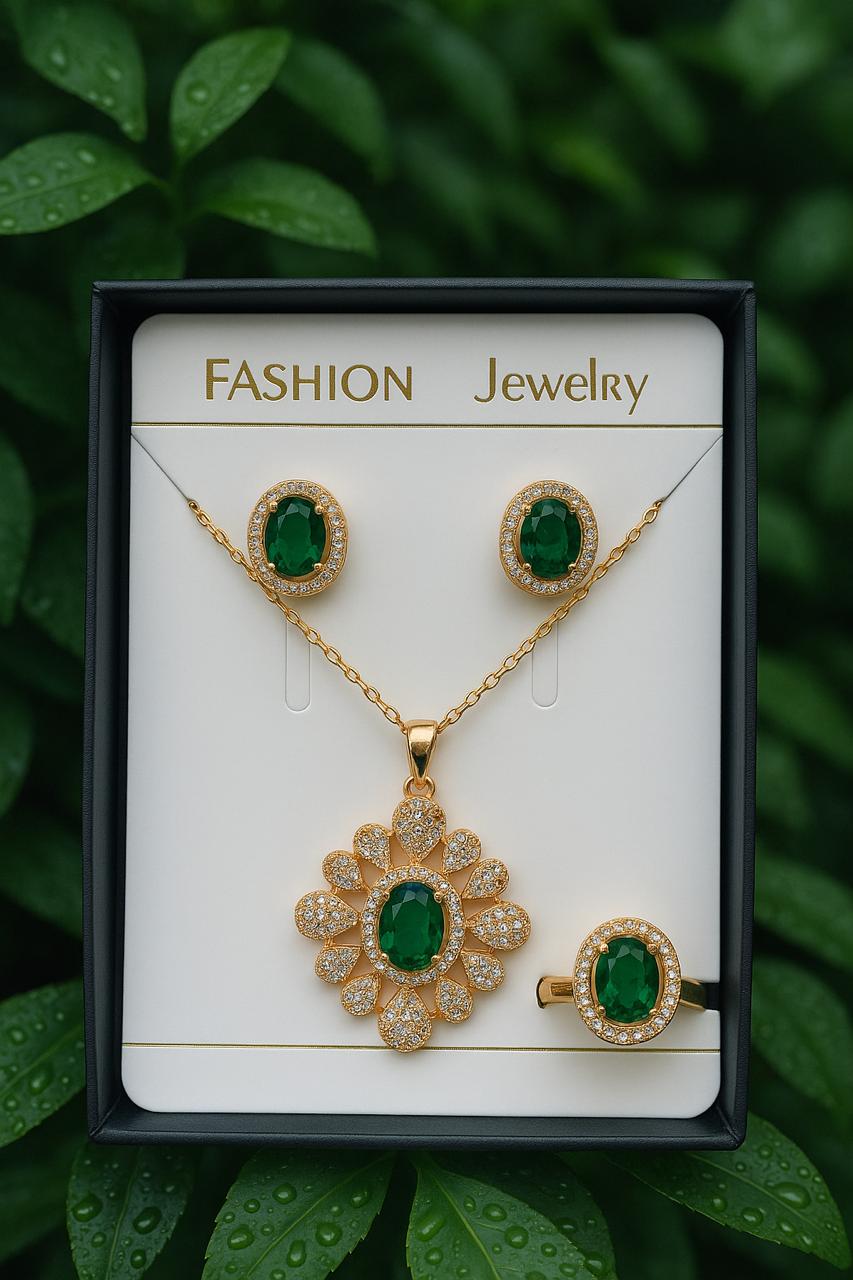 Zircon Locket Set-81 (Green)