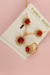 Zircon Locket Set-85 (Maroon)