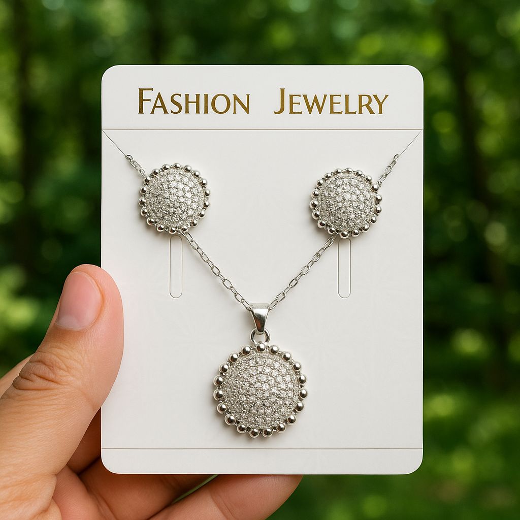 Zircon Locket Set-90 (Silver)
