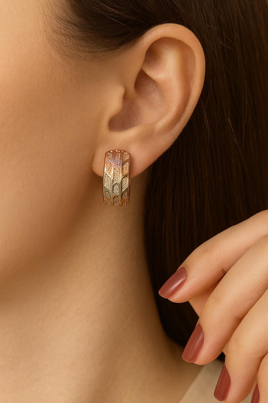 Stainless Steel Hoop Earring-05 (Tri Colour)