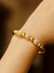 Zircon Kara Bracelet-05 (White) (Openable)