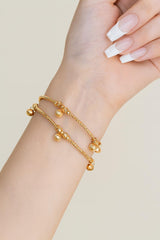 Zircon Kara Bracelet-08 (Golden) (Openable)