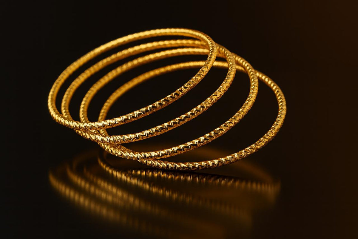 Gold Platted Bangles-18 (Golden)