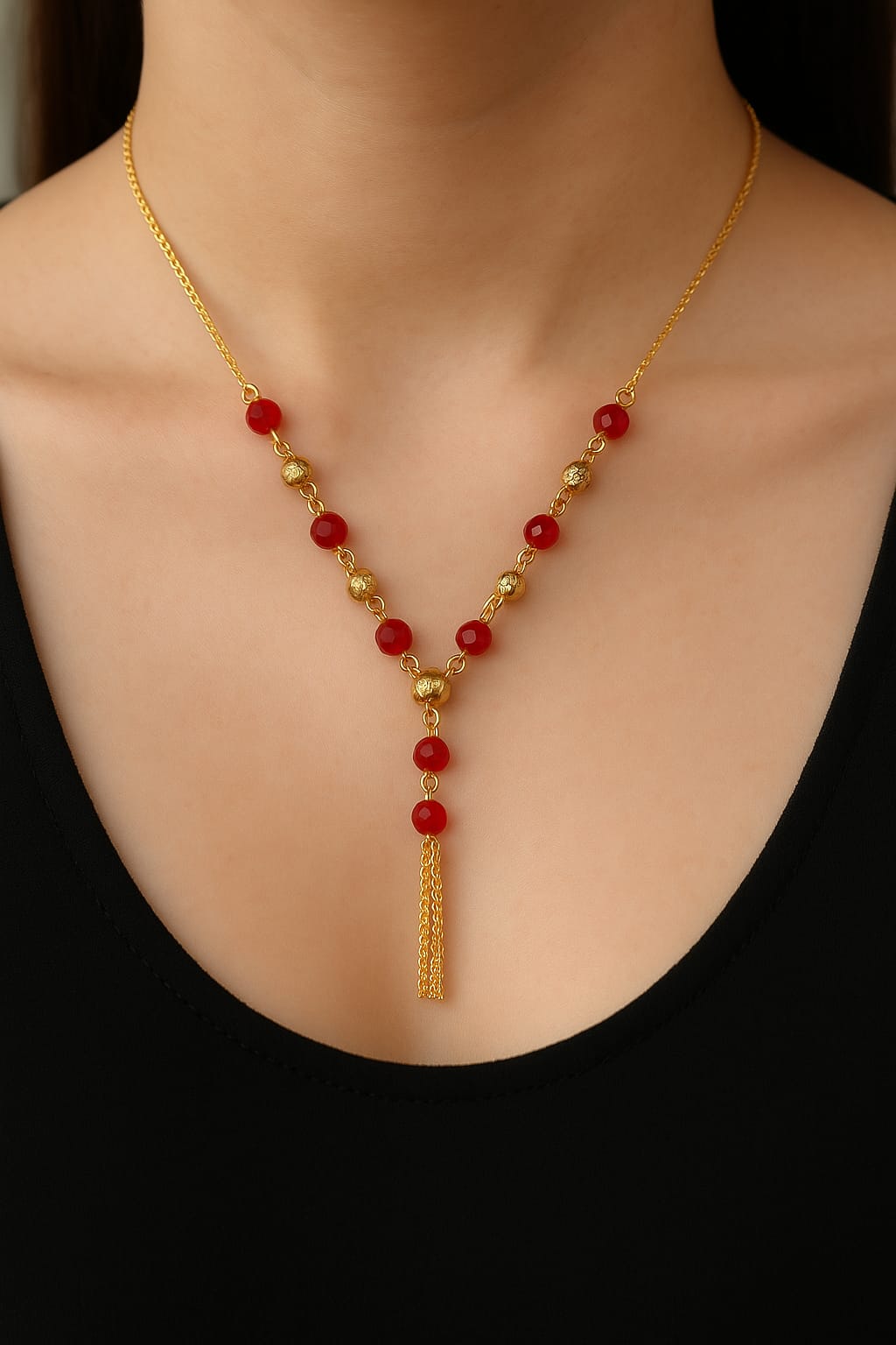 Gold Chain-108 (Maroon)